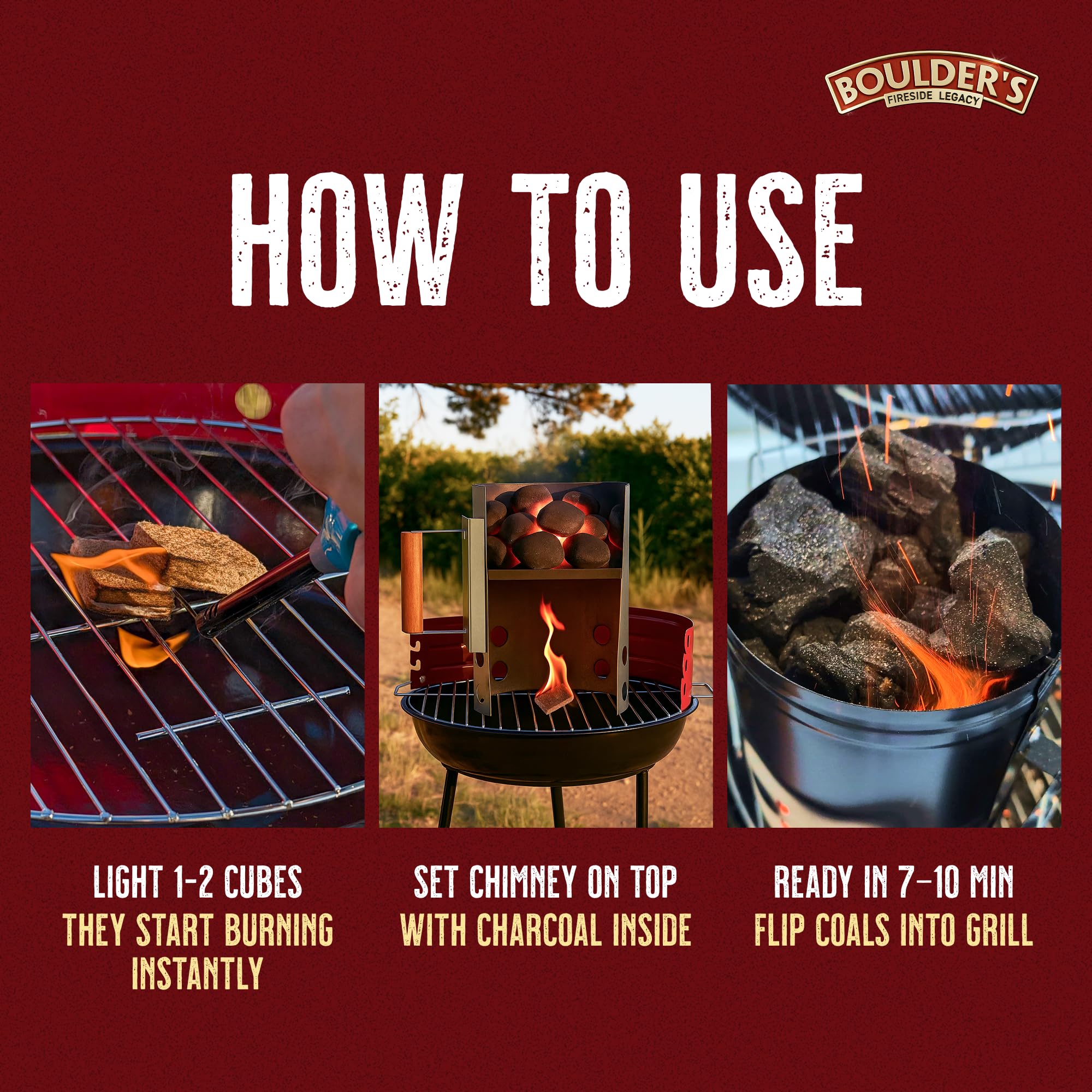 BOULDER'S FIRESIDE LEGACY versatile for indoor stoves and outdoor fire pits.