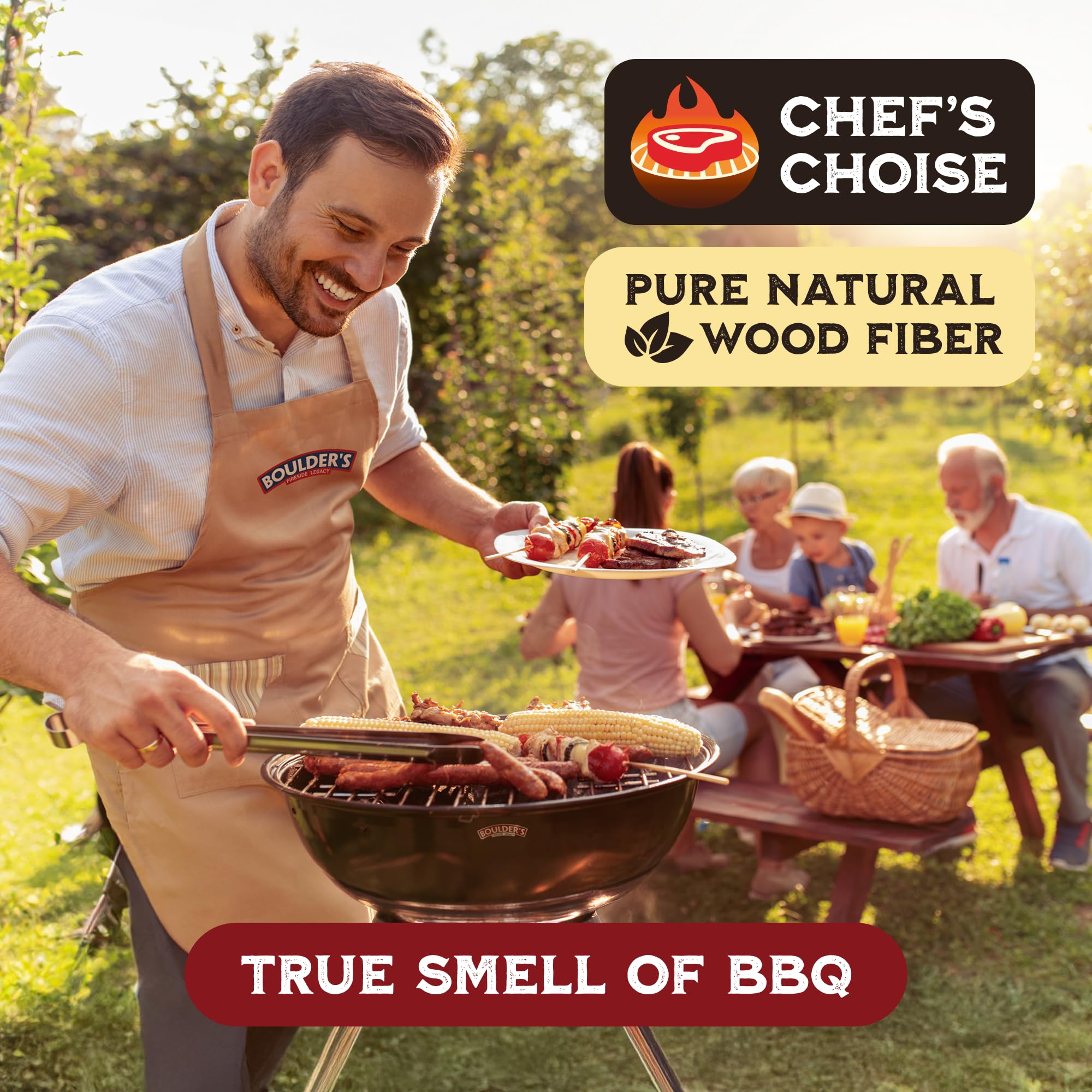 BOULDER'S FIRESIDE LEGACY safe, odorless starters ideal for indoor grills and family cookouts.