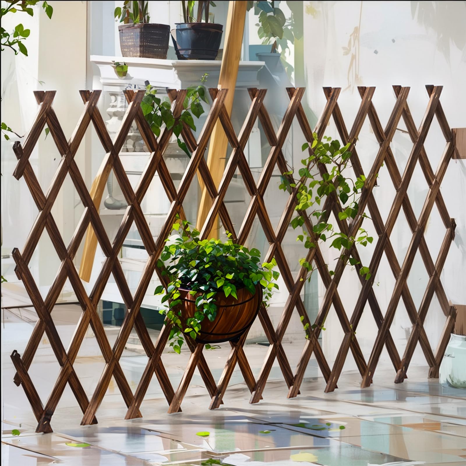 Bounmer expandable trellis fully extended showing 38in x 89in surface
