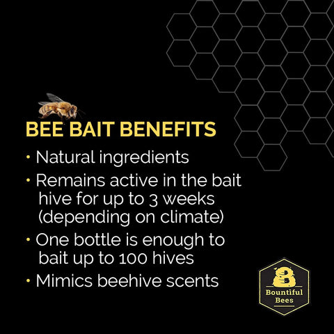 Bountiful Bees Bee Bait Swarm Lure uses all-natural ingredients to mimic hive scents