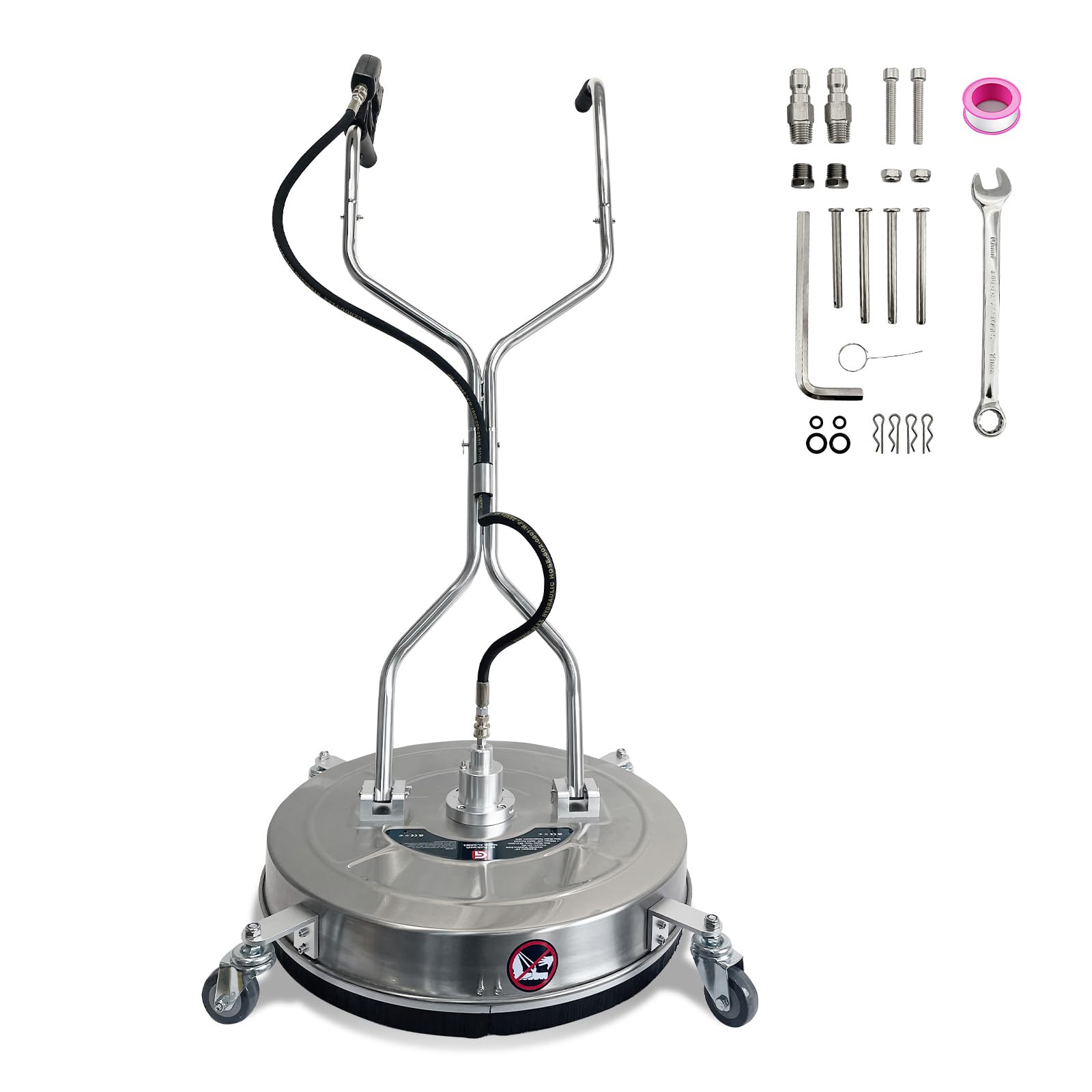 BouPower 30-inch surface cleaner with four wheels for smooth, stripe-free cleaning.