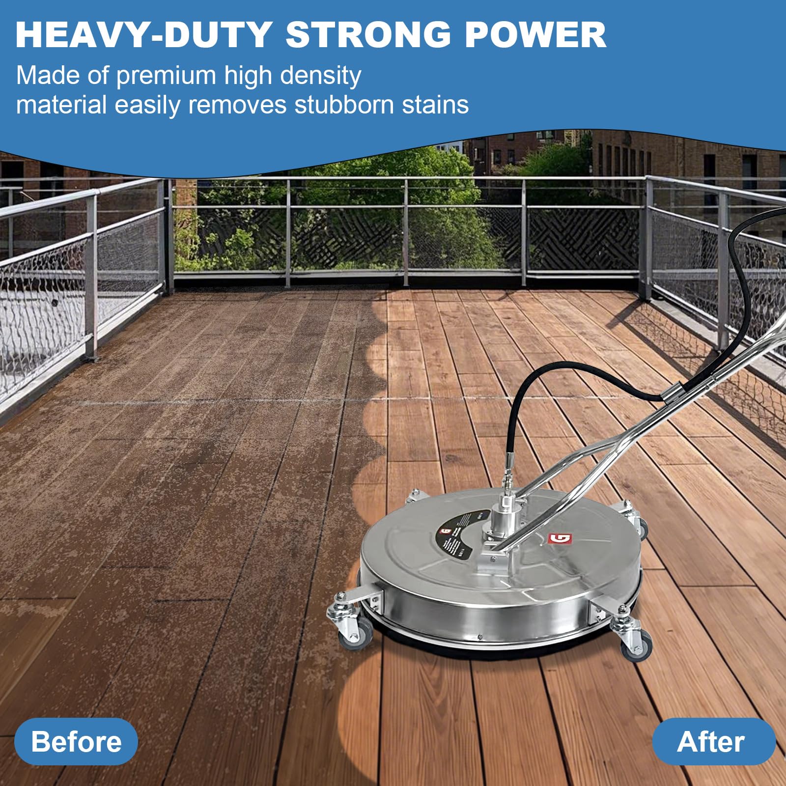 BouPower stainless-steel surface cleaner attachment built for durable, long-lasting use.