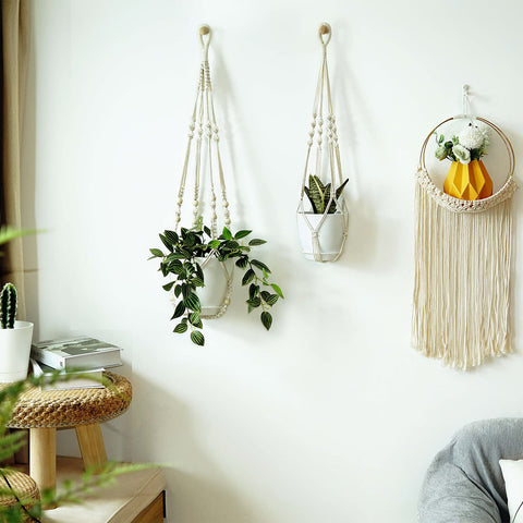 Bouqlife macrame hanger 20-inch offers versatile ceiling display for your greenery.