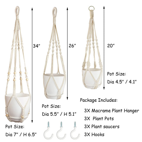 Bouqlife macrame hanger 26-inch creates stylish indoor plant display in any room.