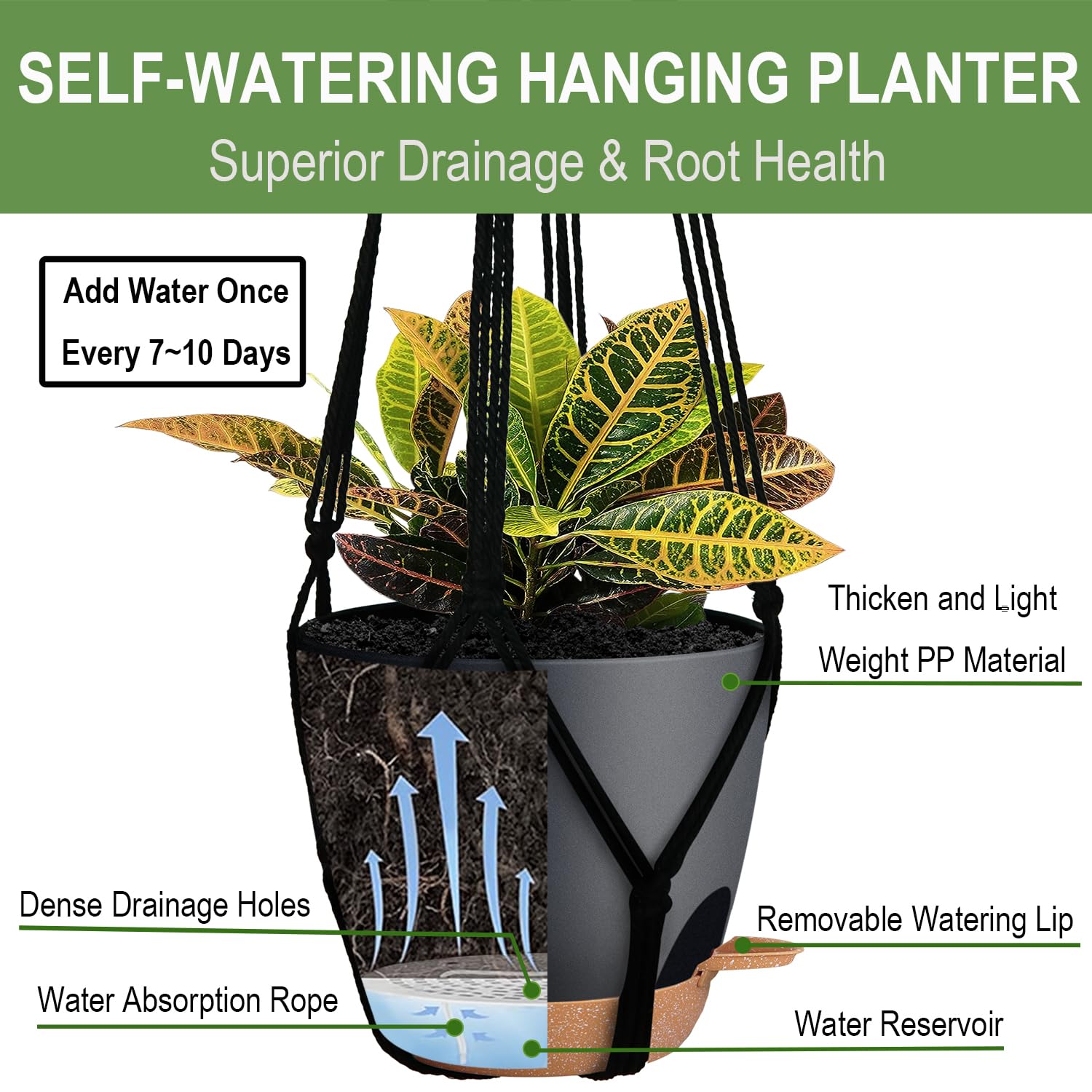 Bouqlife self-watering 7-inch pot fits compact plant displays