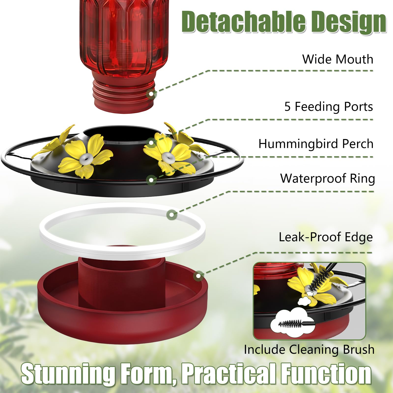 Bourid bee-proof ant moat design protects nectar for peaceful feeding.
