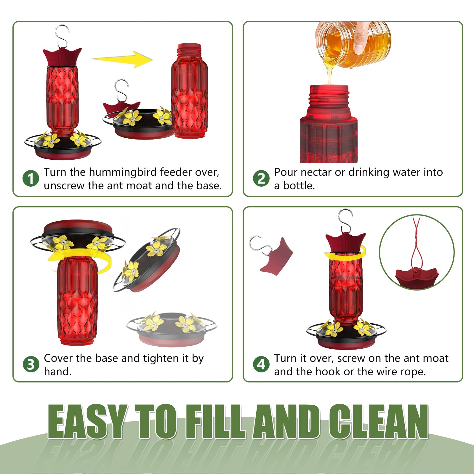 Bourid hanging feeder with S-shaped hook fits many spaces.