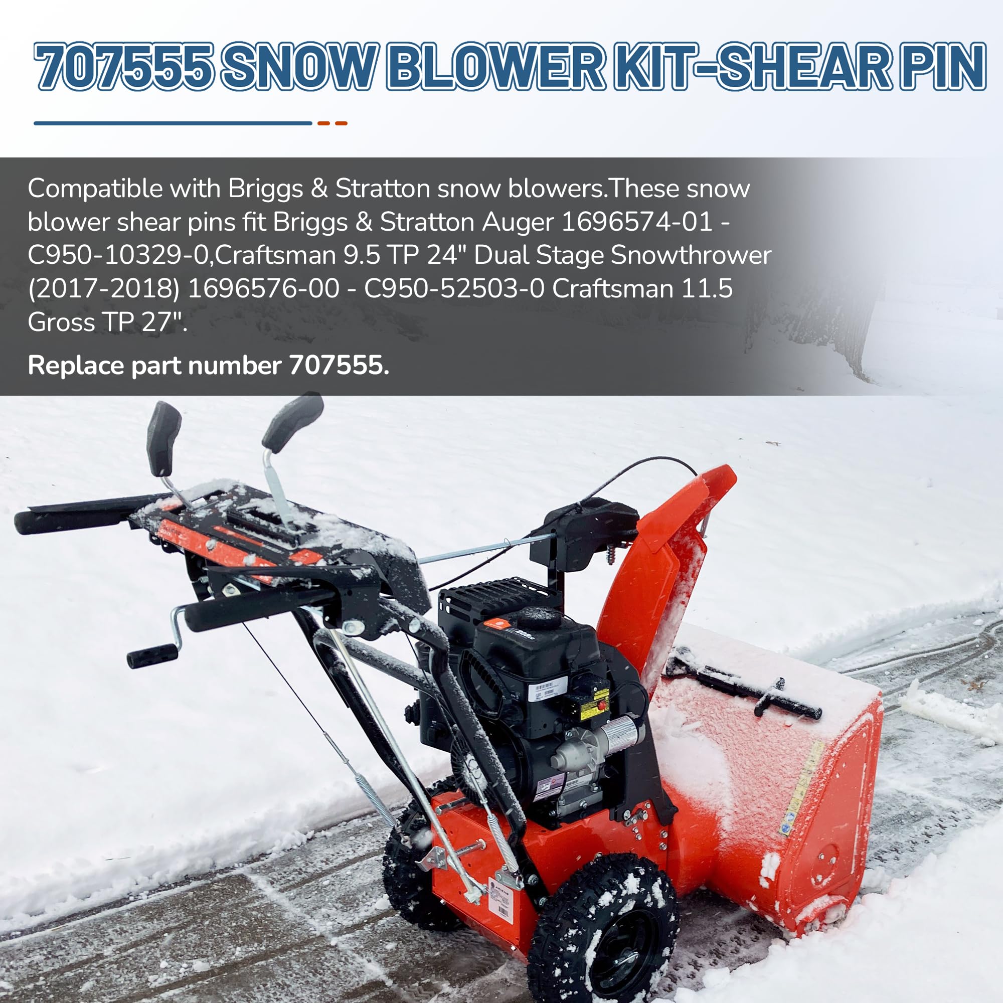 BOUYAO Craftsman dual-stage compatibility pins for dependable snow clearing during heavy storms.