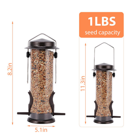 BOWEITI two-port design accommodates multiple birds feeding at once.