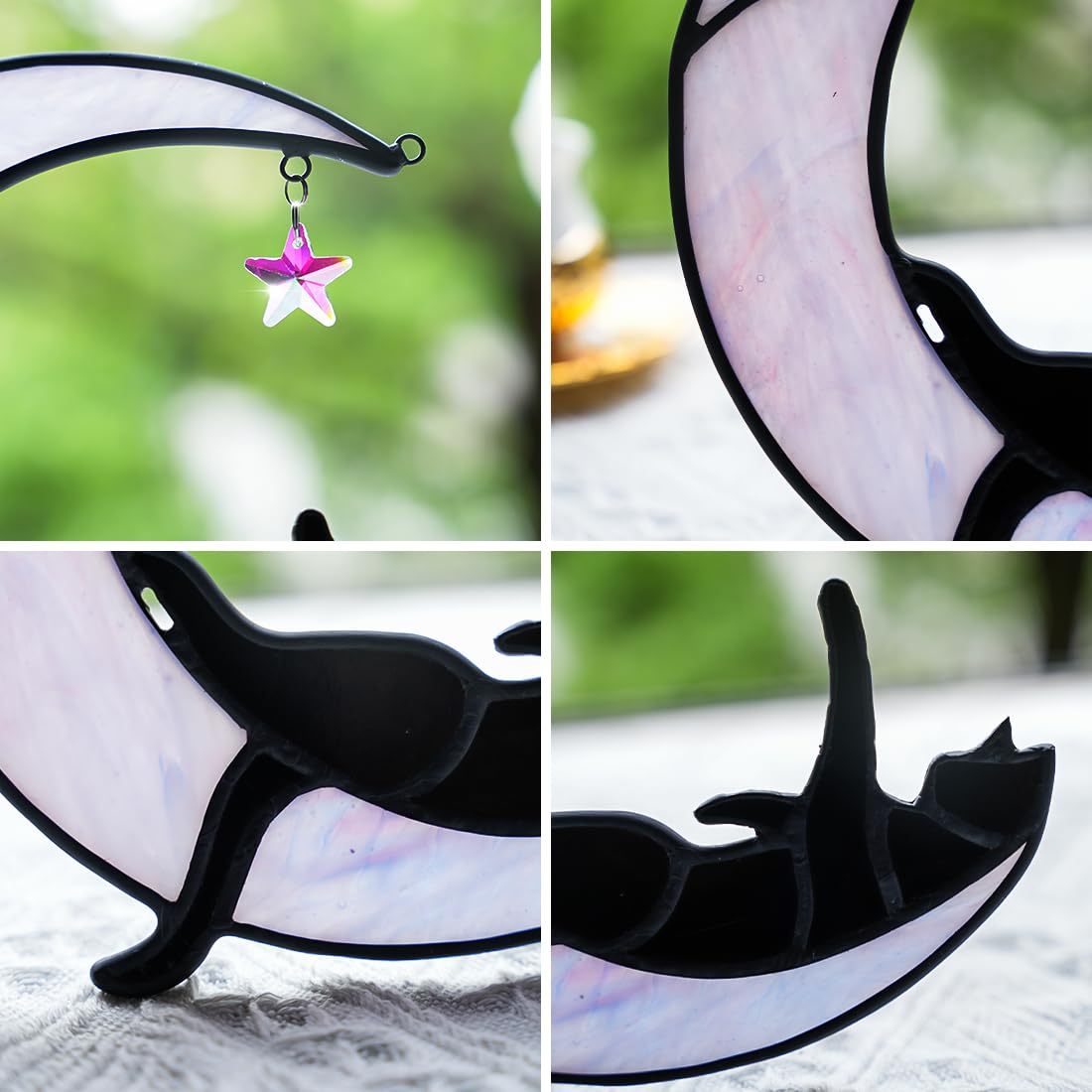 BOXCASA Cat Moon suncatcher brings playful glow to windows and doors.