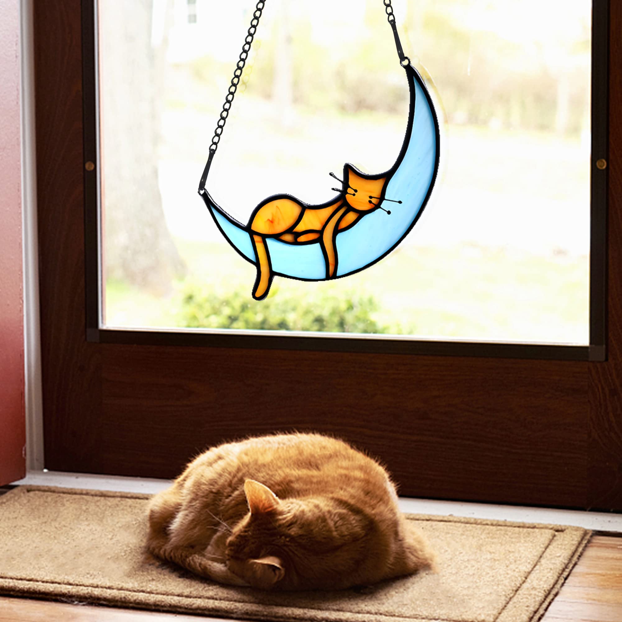 BOXCASA orange cat decor for home, great for living rooms or nurseries.