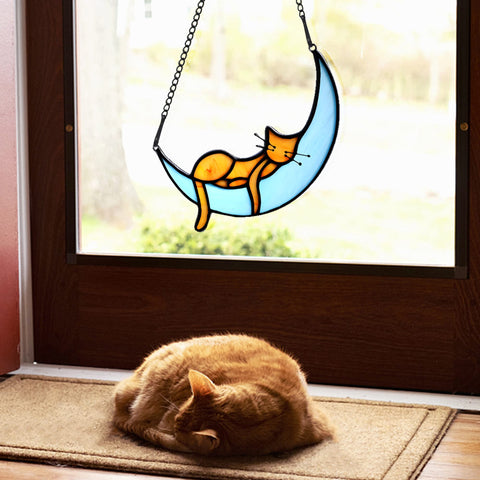 BOXCASA orange cat decor for home, great for living rooms or nurseries.