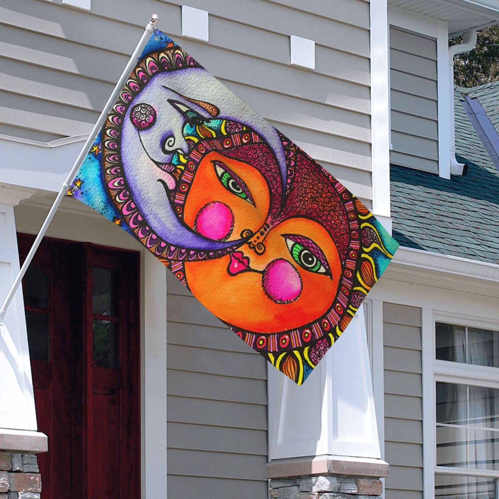 BOXIMIAO 12x18 polyester flag ready for standard flagpole installation