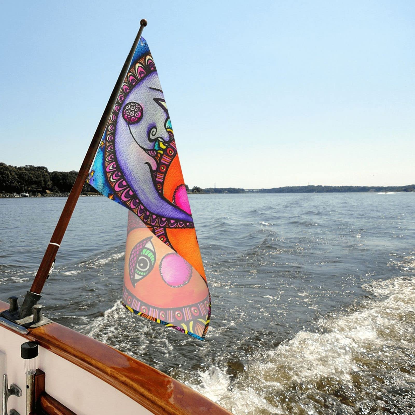 BOXIMIAO vivid sun and moon flag elevates outdoor decor