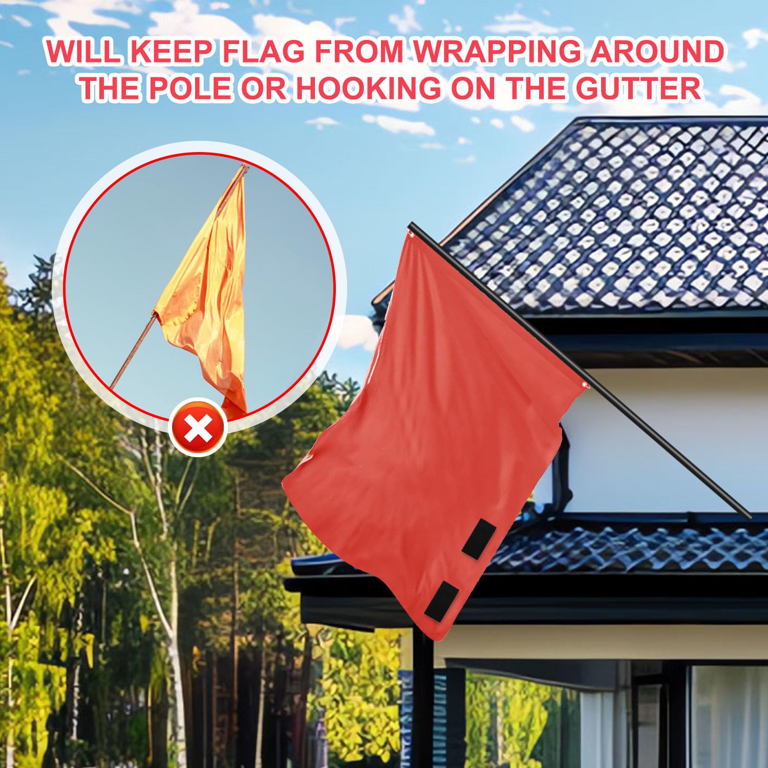 BOXOB 33g magnet weights provide reliable tension to prevent flag tangling.