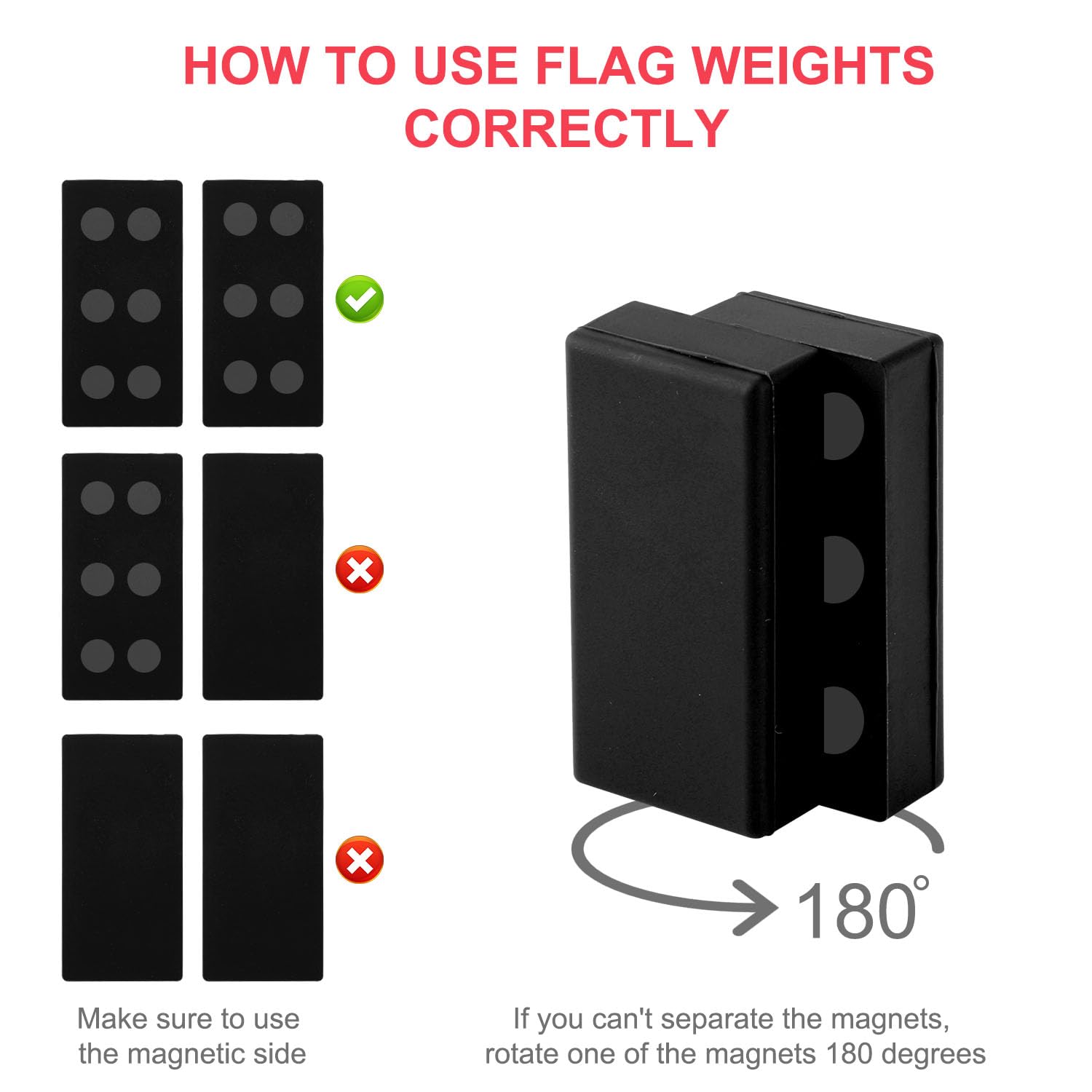 BOXOB easy magnetic fixation with full silicone cover protects flag fabric.