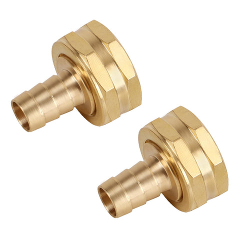 BOXOB brass garden hose adapter showing 1/2 inch PEX barb to 3/4 inch GHT for leak-free connections.