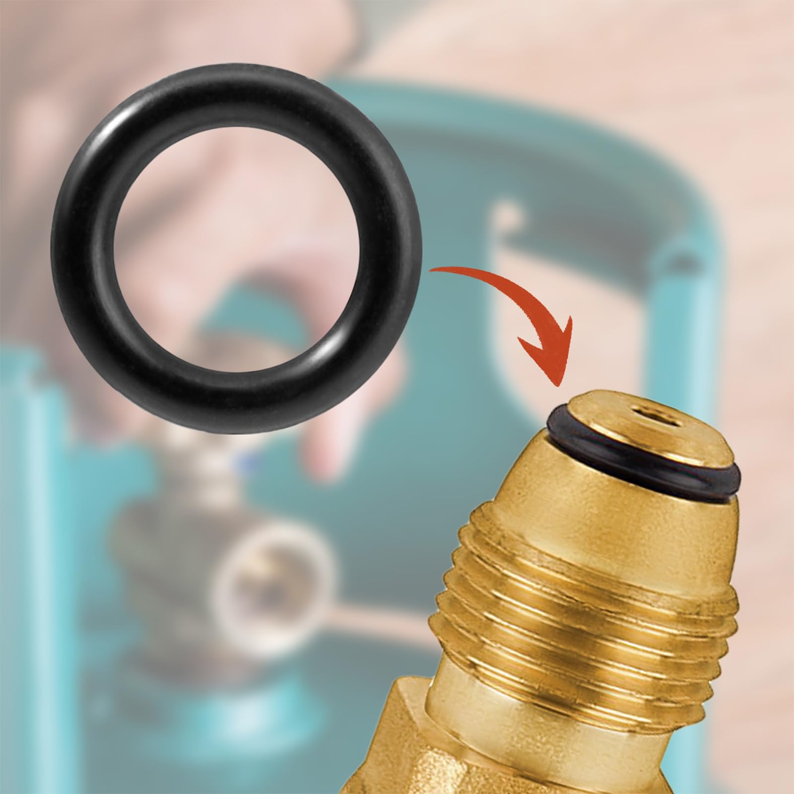 Boxob O-rings shown during quick DIY propane maintenance installation.