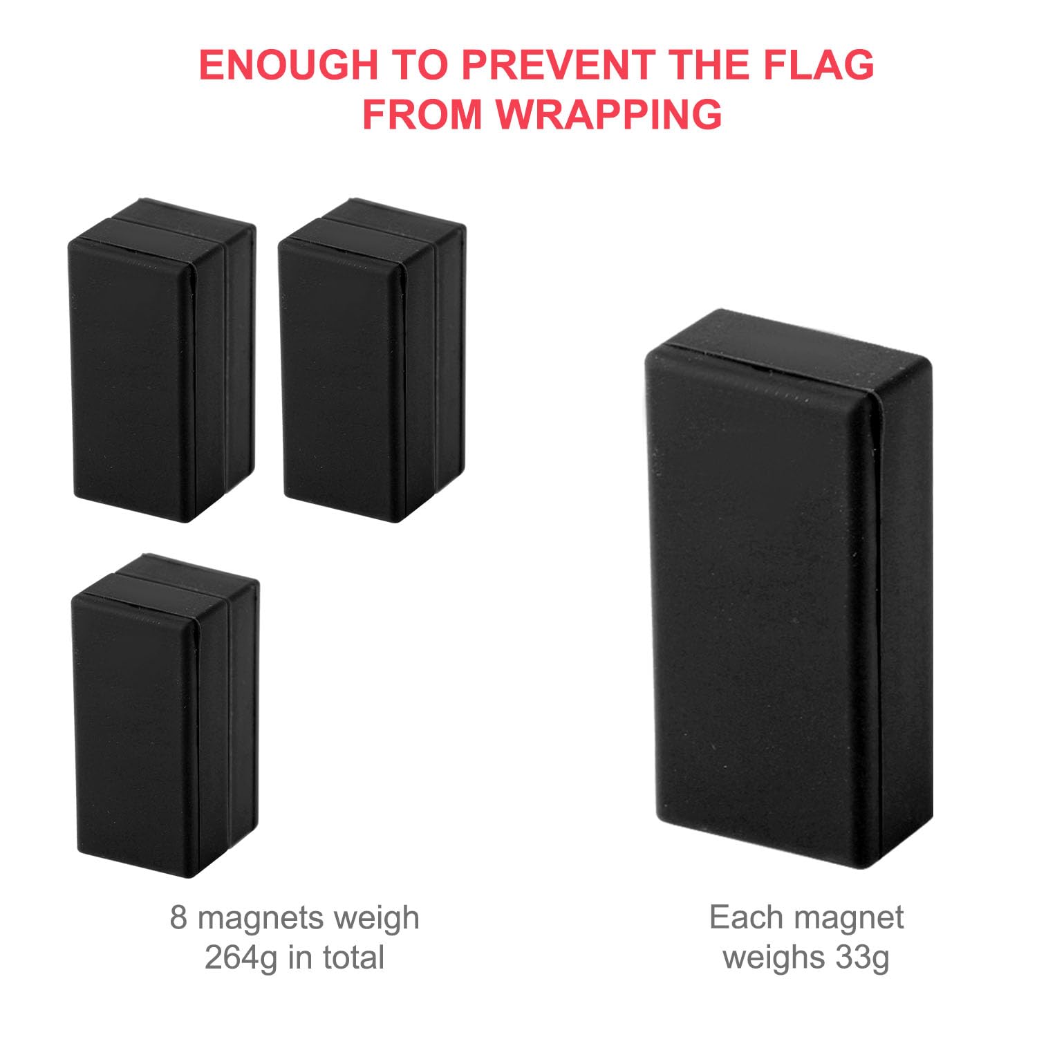 BOXOB silicone-wrapped magnets protect flags while securing them without damage.