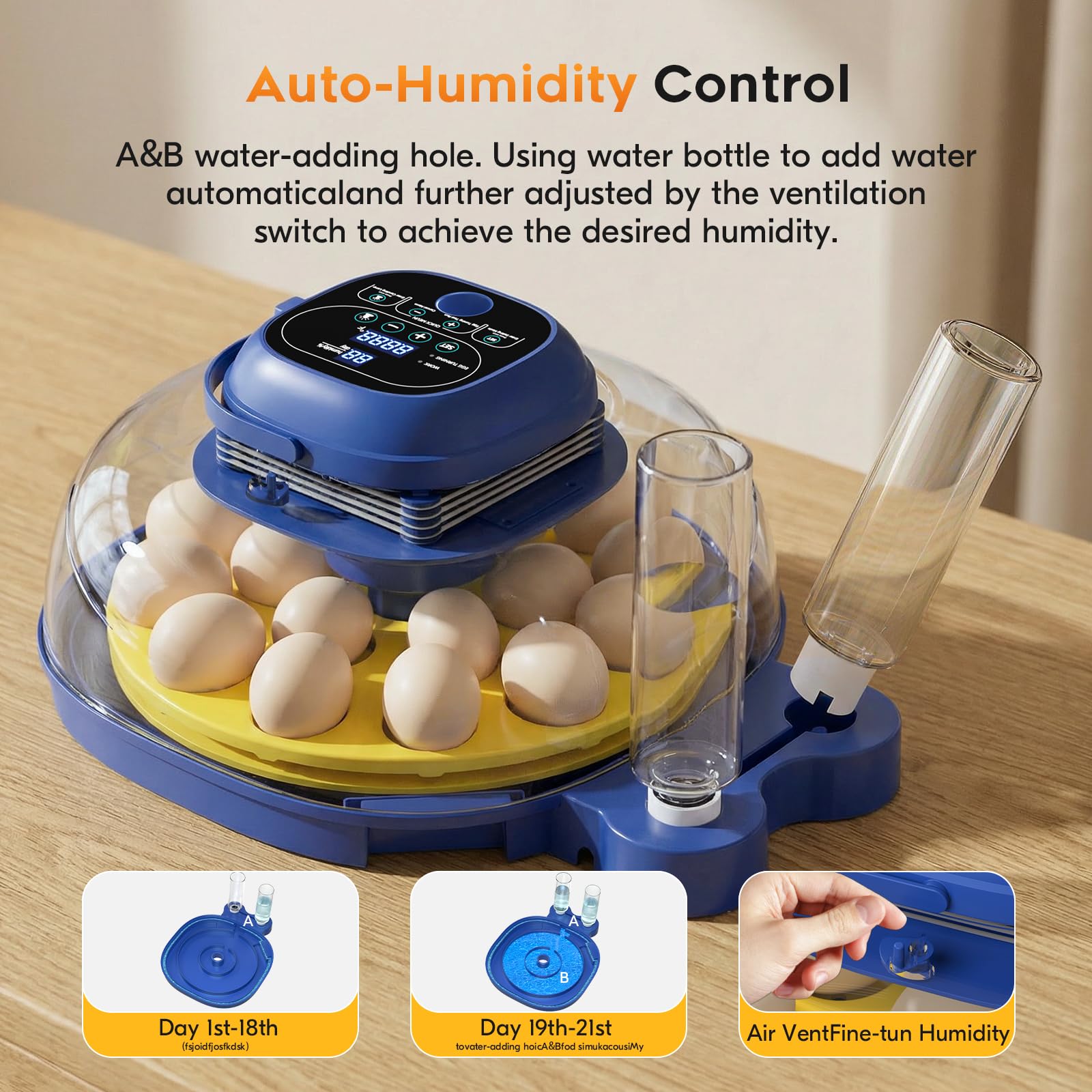 BOXTREN 18-egg capacity accommodates multiple poultry types for versatile setups.