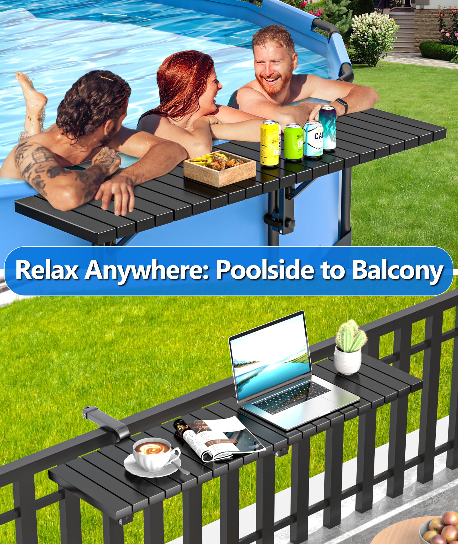 BoYata pool bar in various poolside scenarios for lounging and entertaining
