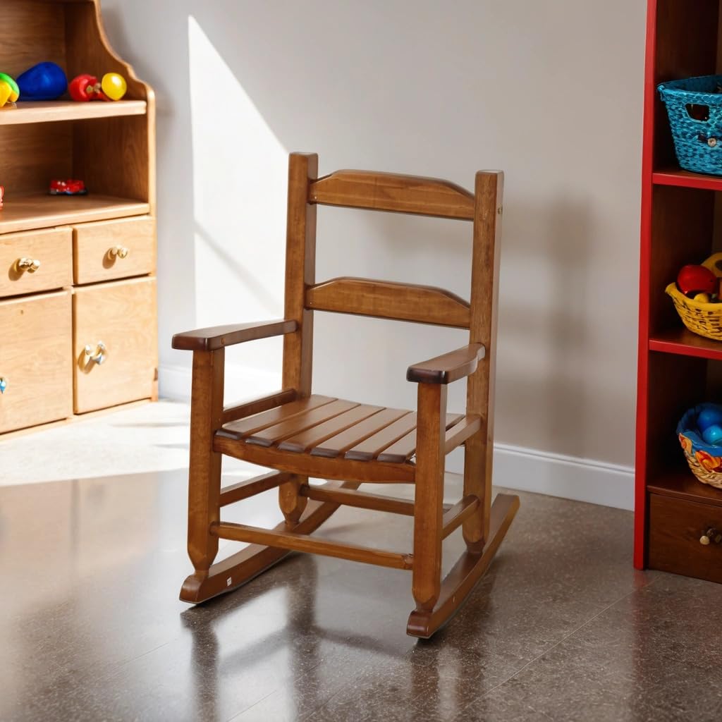 BplusZ Toddler Rocking Chair ergonomic armrests enhance comfort during storytime.