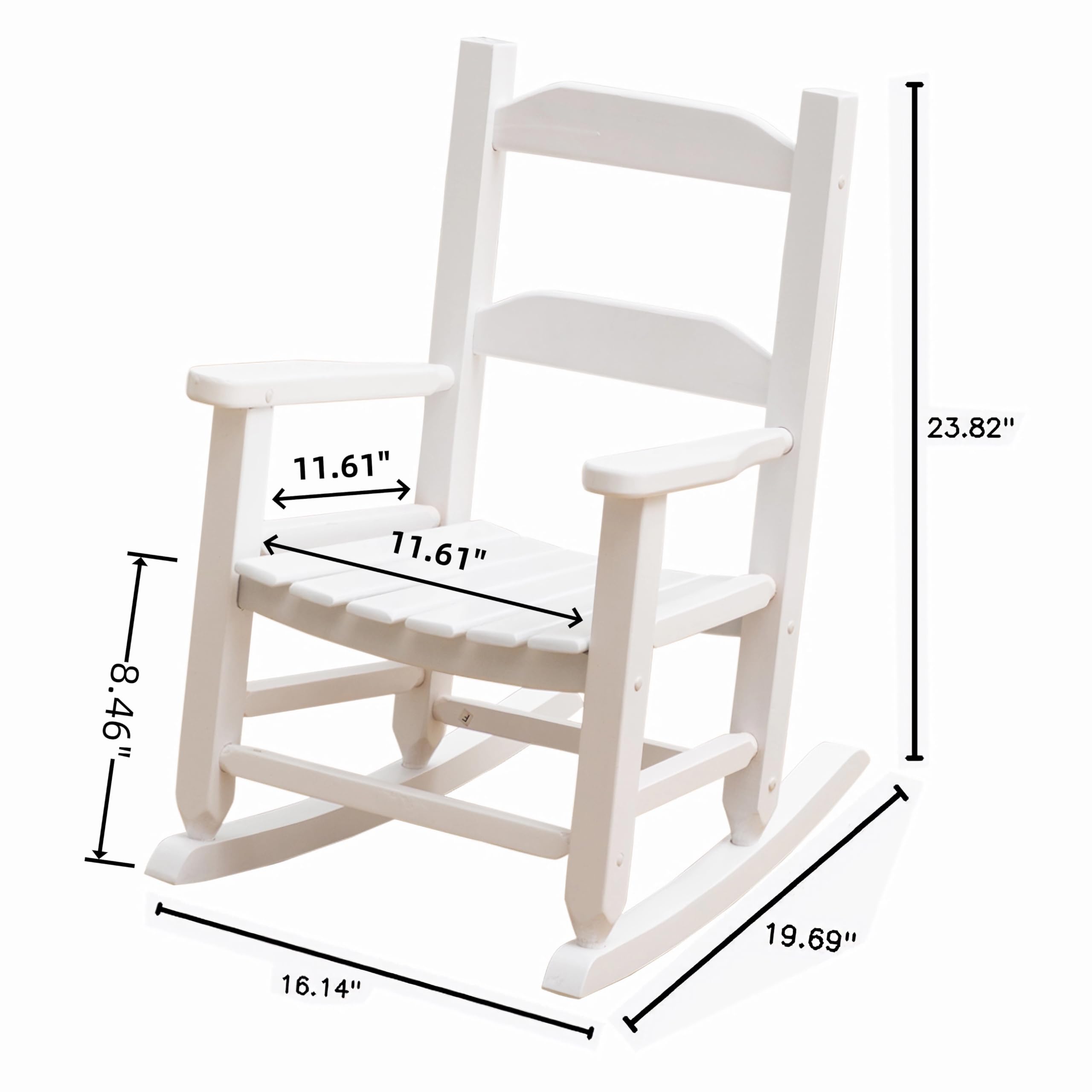 BplusZ Toddler Rocking Chair indoor nursery use with white finish