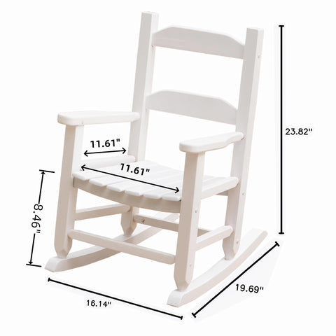 BplusZ Toddler Rocking Chair indoor nursery use with white finish