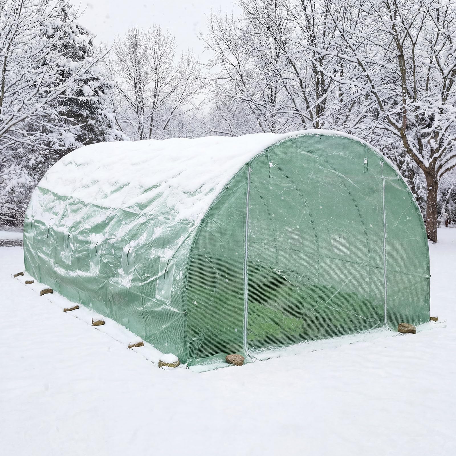 UV-resistant 140 GSM PE helps maintain indoor warmth.