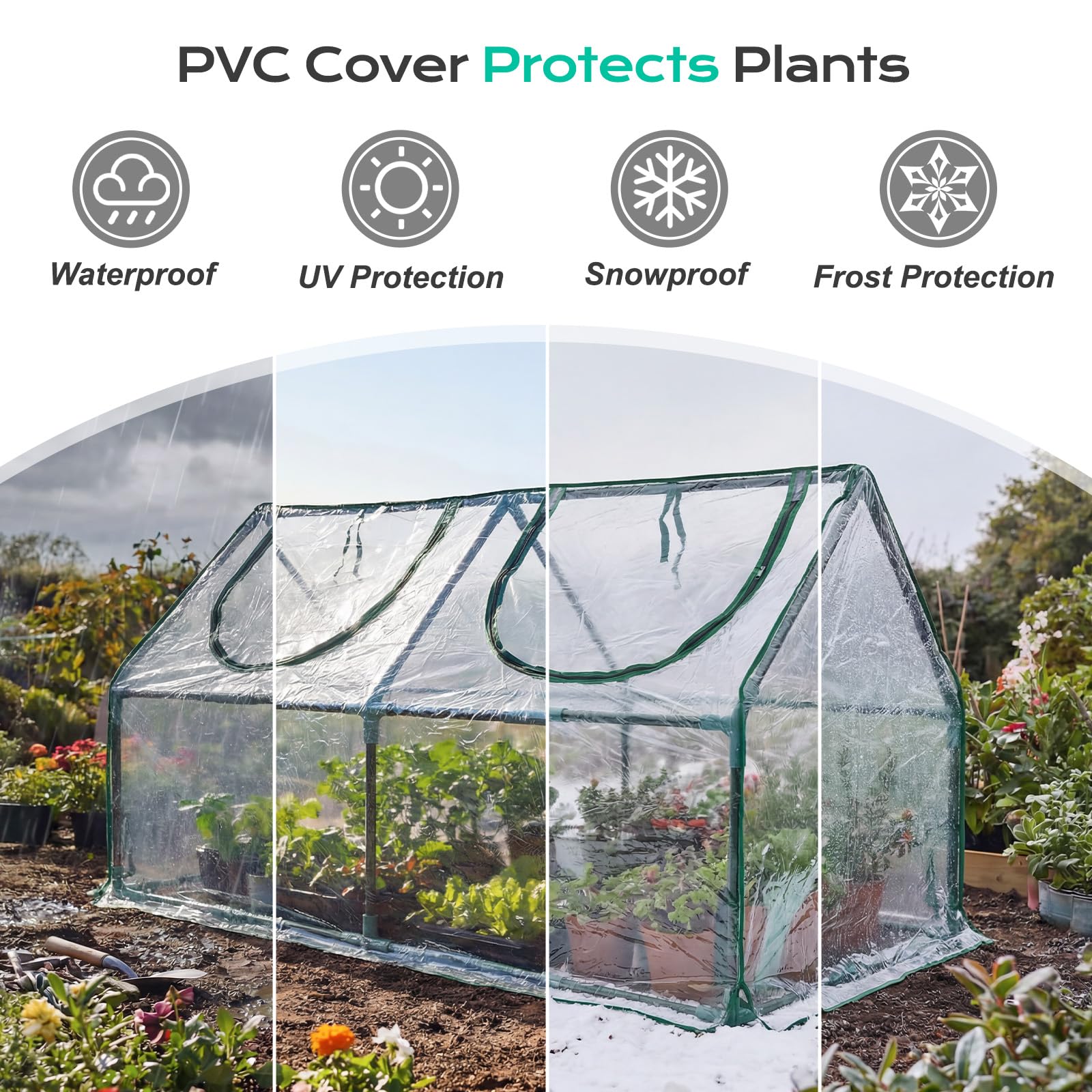 BPS mini greenhouse helps retain heat and moisture in colder months.