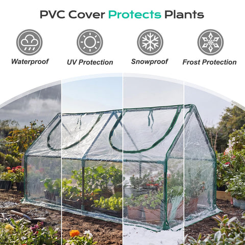 BPS mini greenhouse helps retain heat and moisture in colder months.