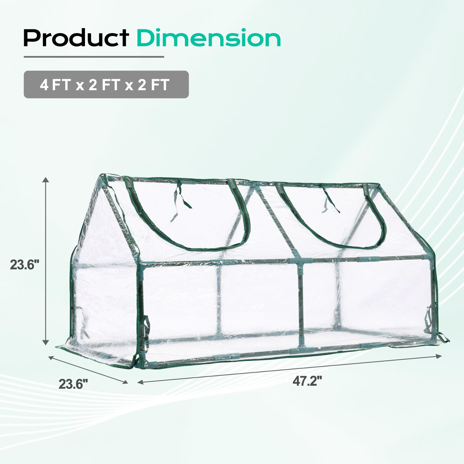 BPS mini greenhouse features a stable powder-coated steel frame for durability.