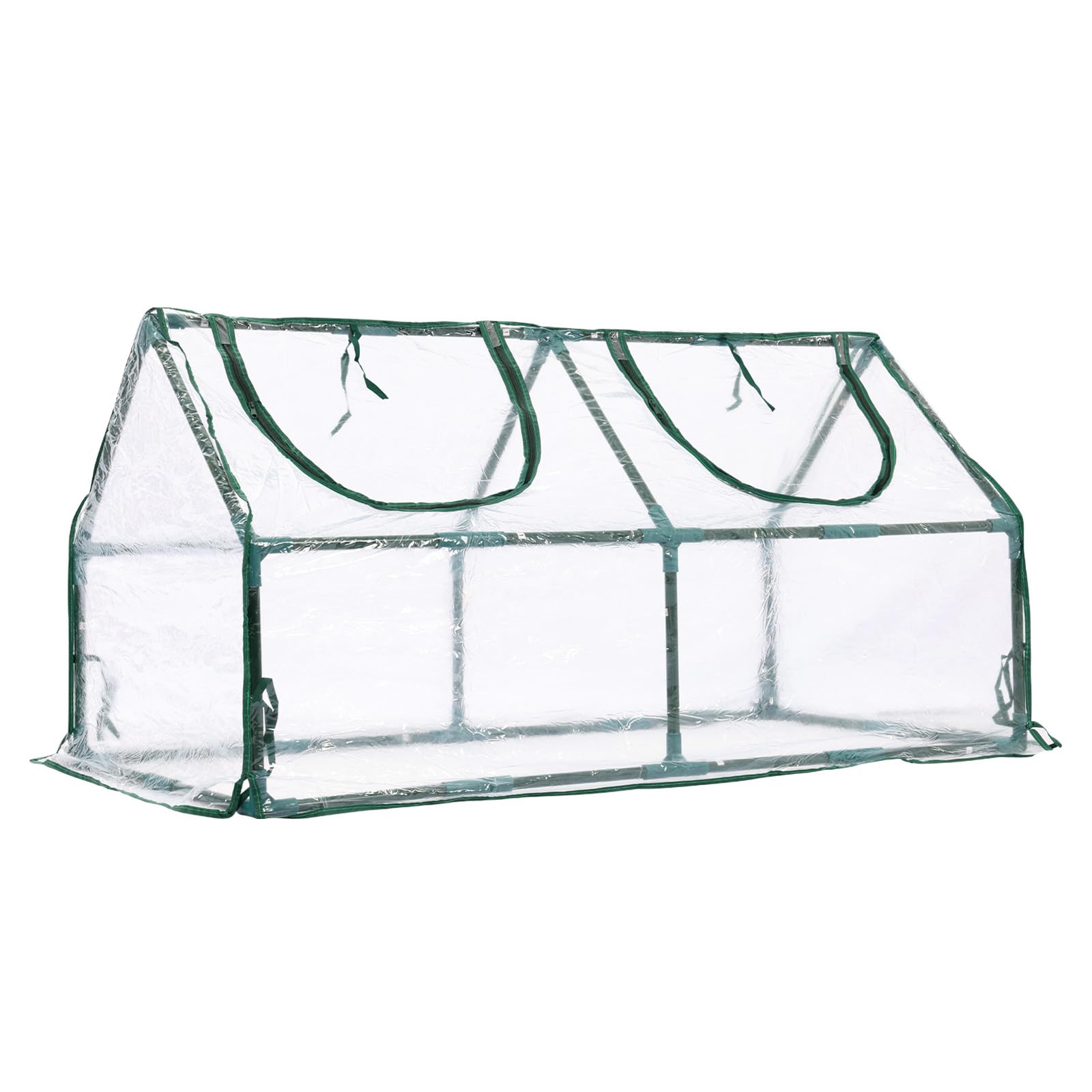 BPS mini greenhouse with transparent PVC cover for visibility and protection.