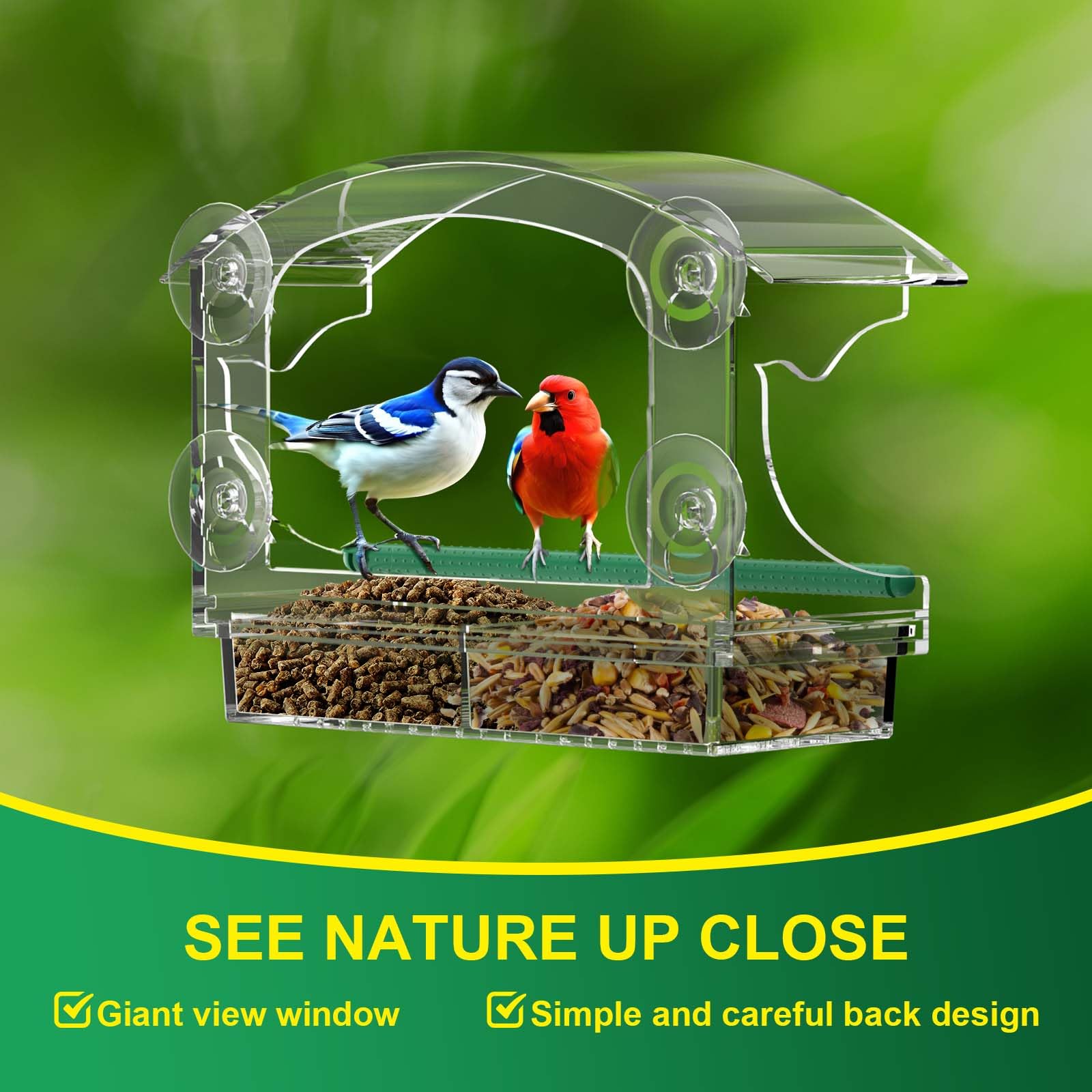BPYOT family-friendly window feeder ideal for kids, cats, and seniors