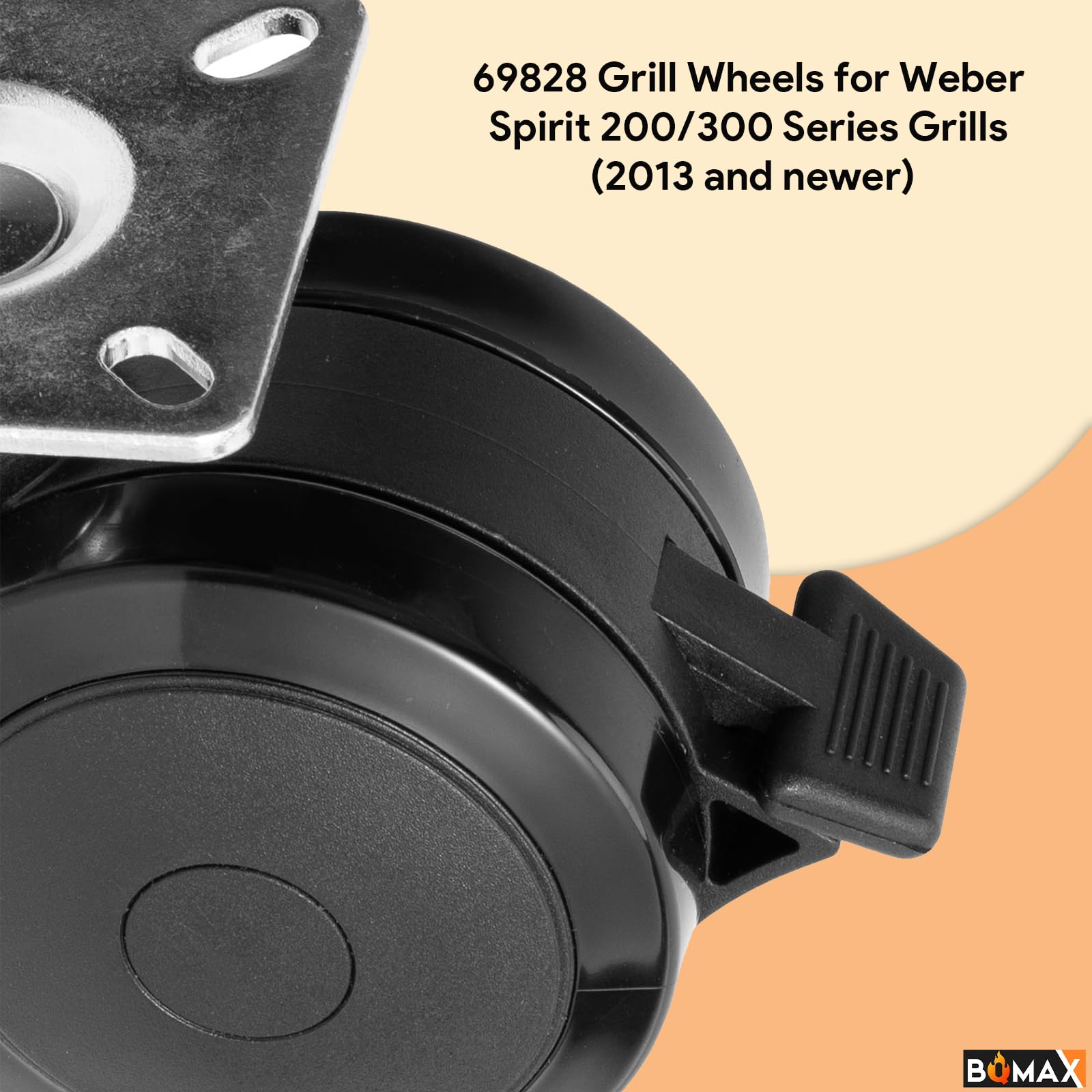 BQMAX 2-7-8-inch caster diameter wheels deliver stable support on uneven surfaces