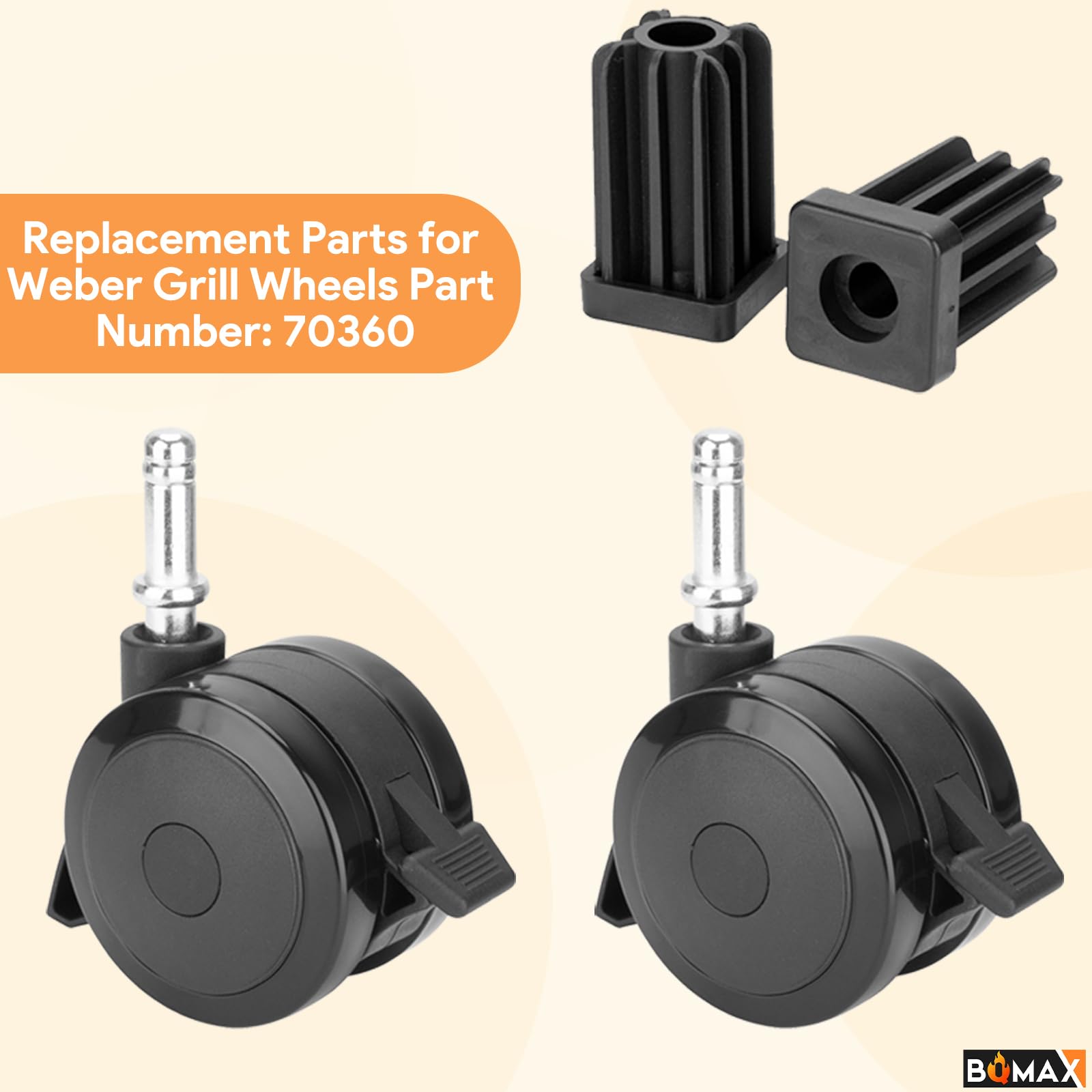 BQMAX 70360 caster insert details support quick, secure installation.