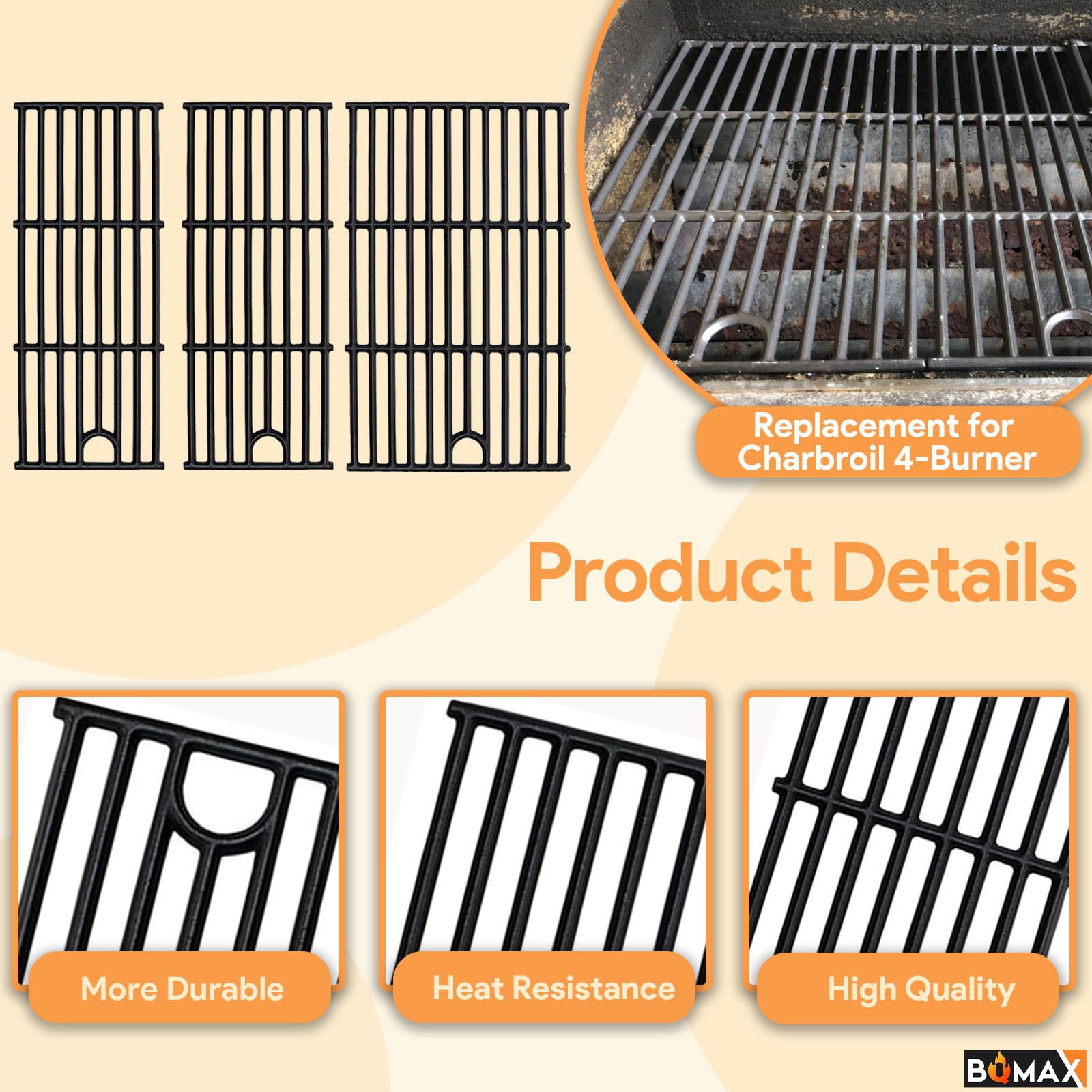 BQMAX replacement parts compatible with Charbroil Performance grills