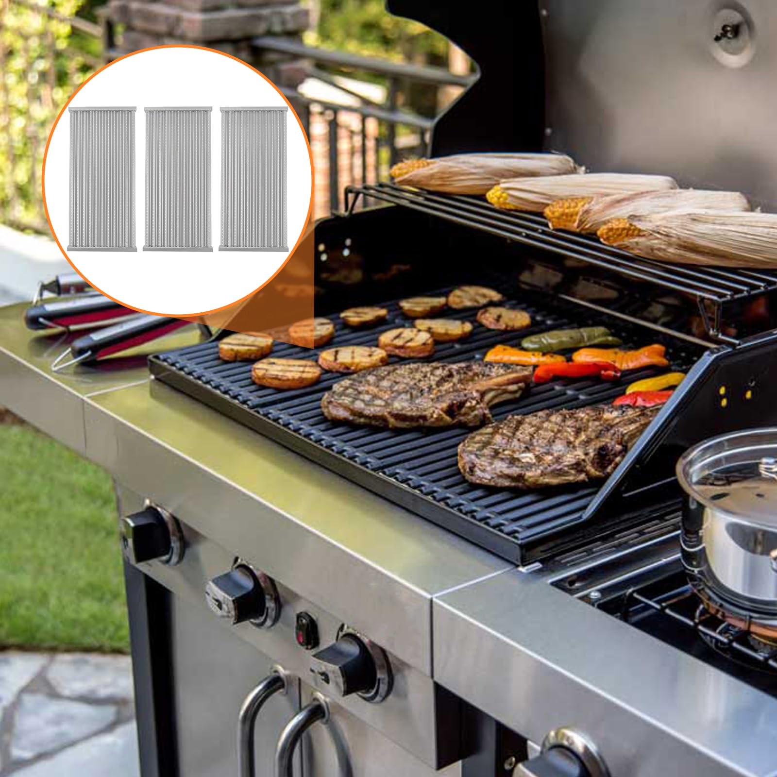 BQMAX 17-inch emitter plates for Char-Broil TRU Infrared three-burner grills