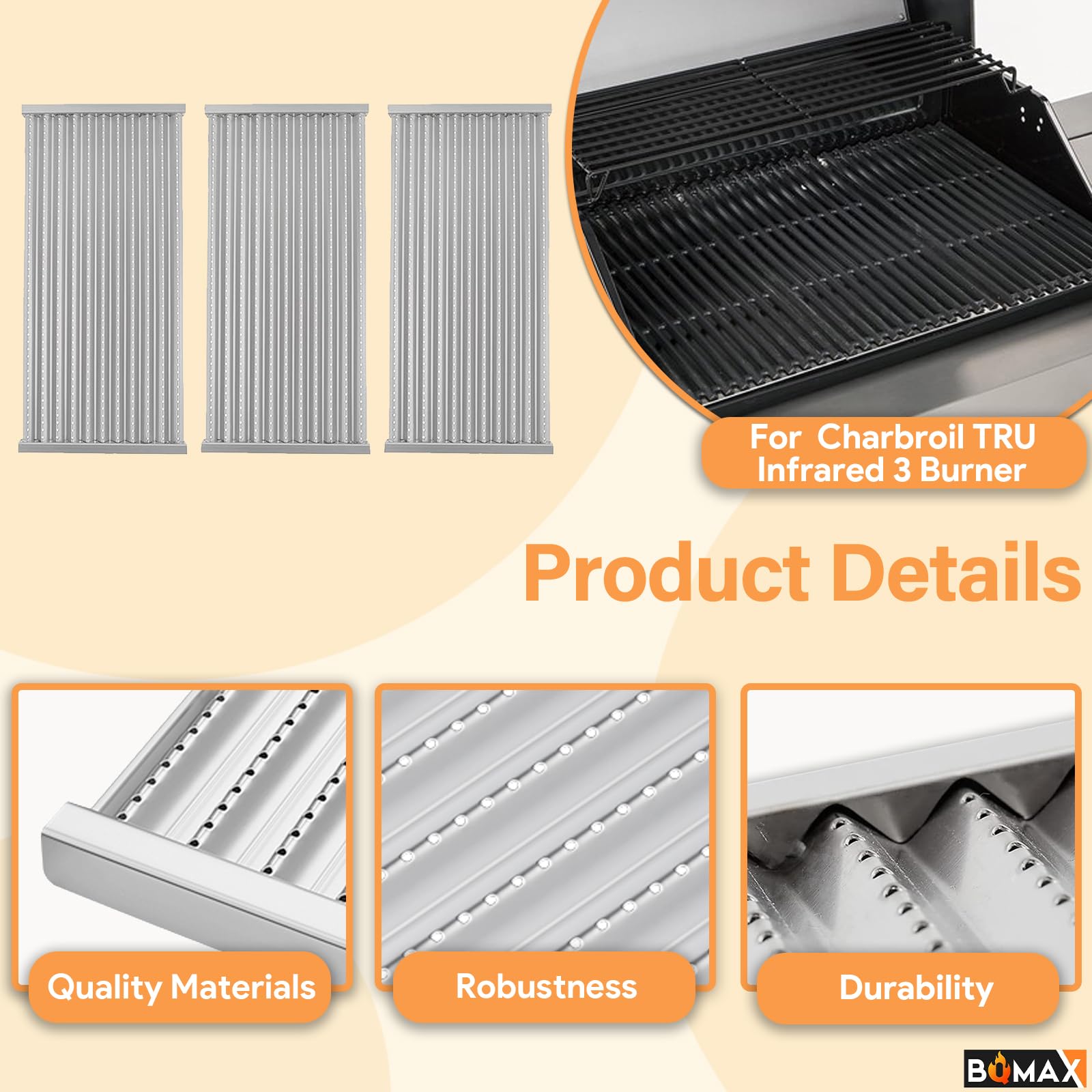 BQMAX compatible with Charbroil TRU Infrared models for straightforward swaps