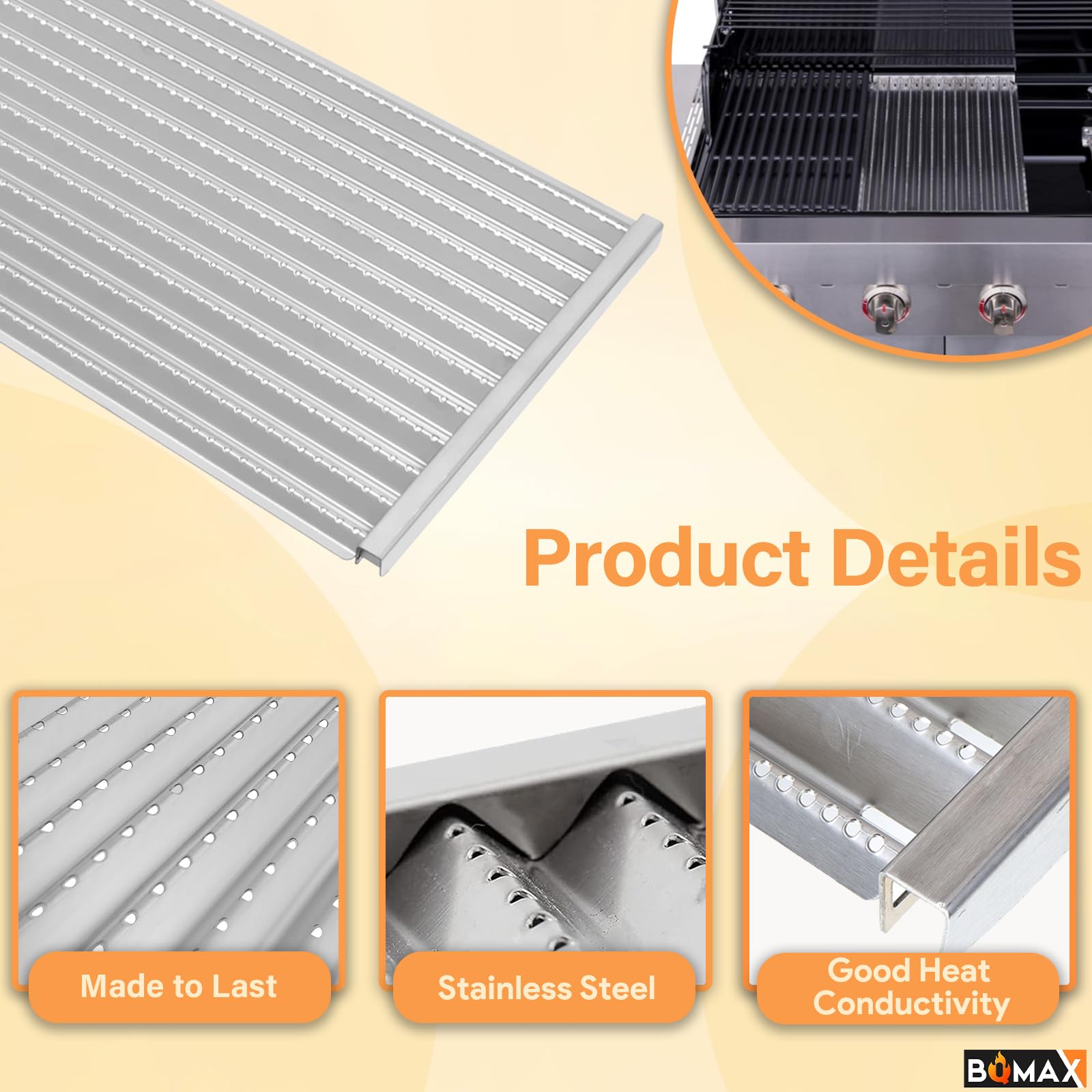 BQMAX emitter plate 3-pack durable stainless steel