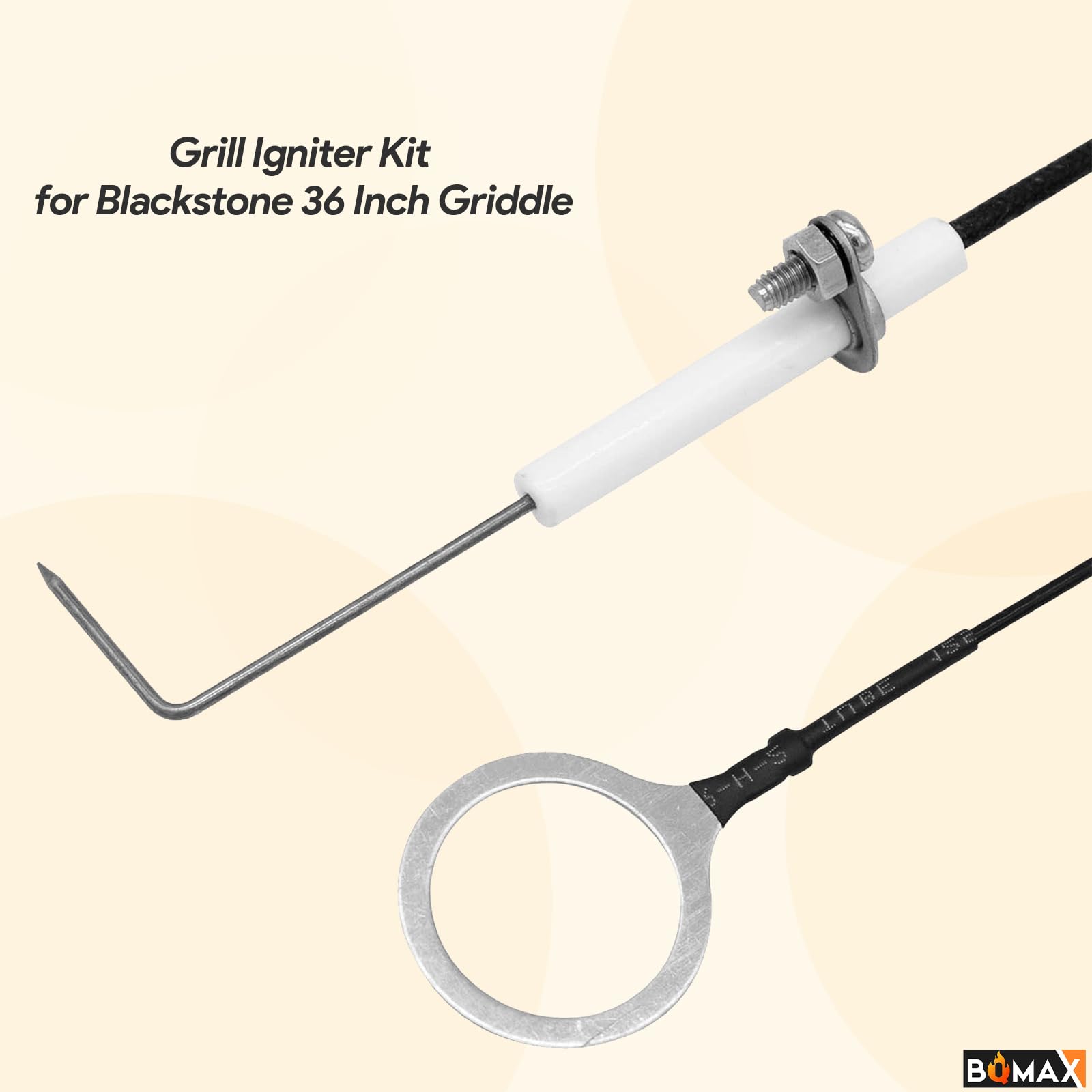 Igniter spark lighting the Blackstone 36-inch griddle with BQMAX kit