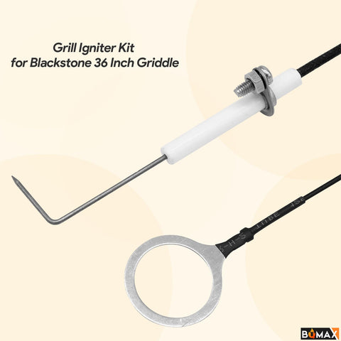 Igniter spark lighting the Blackstone 36-inch griddle with BQMAX kit