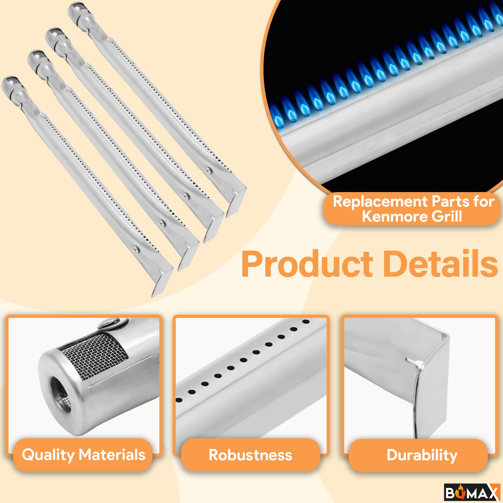 BQMAX porcelain heat plate resists wear for long lasting grilling performance.