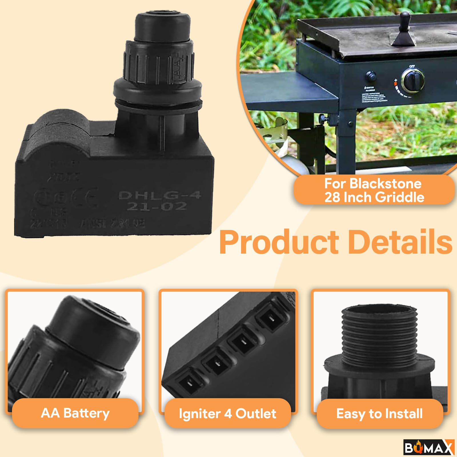 BQMAX spark generator switch for multiple burner ignition