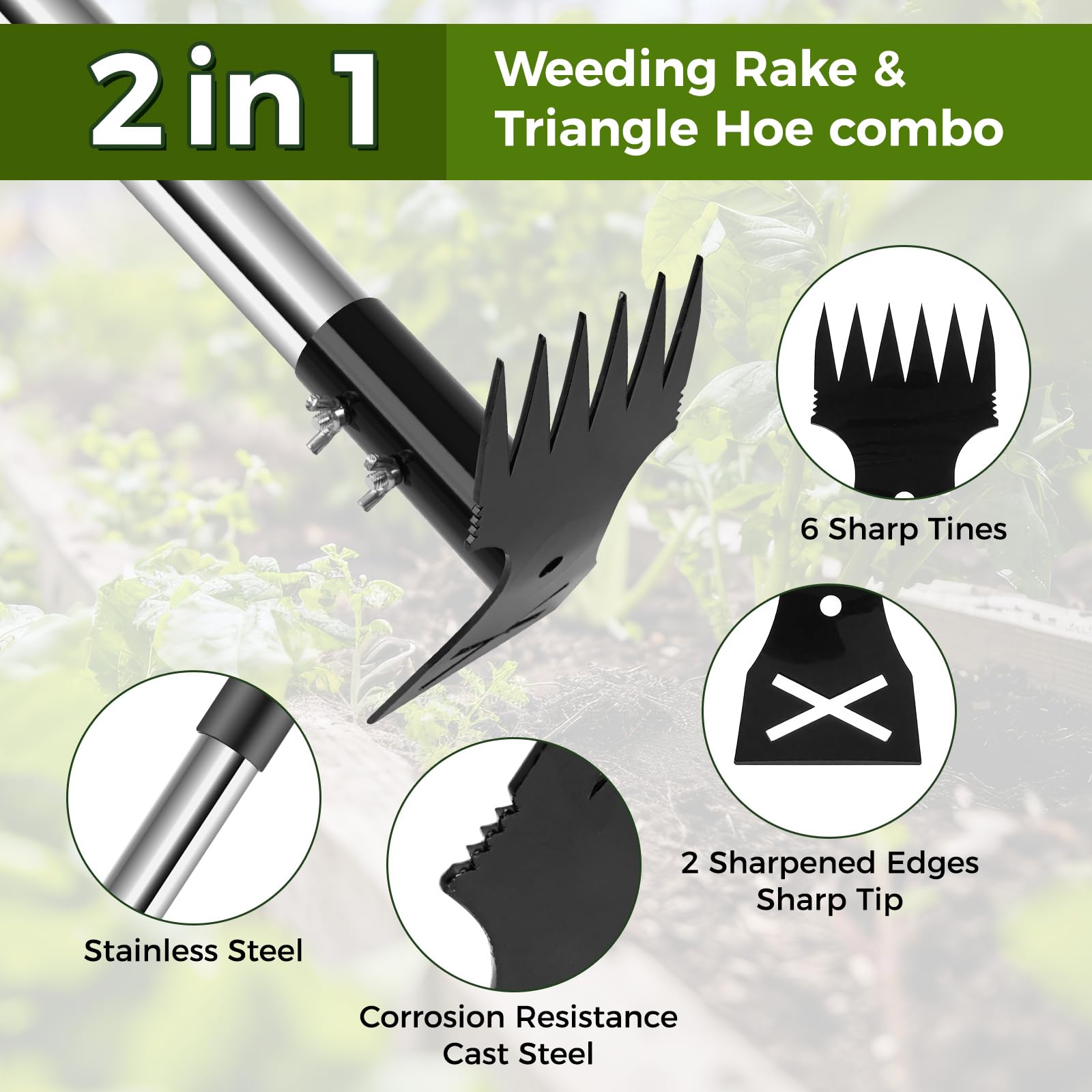 BQMEZRNUS weed puller dual head design for cutting and uprooting