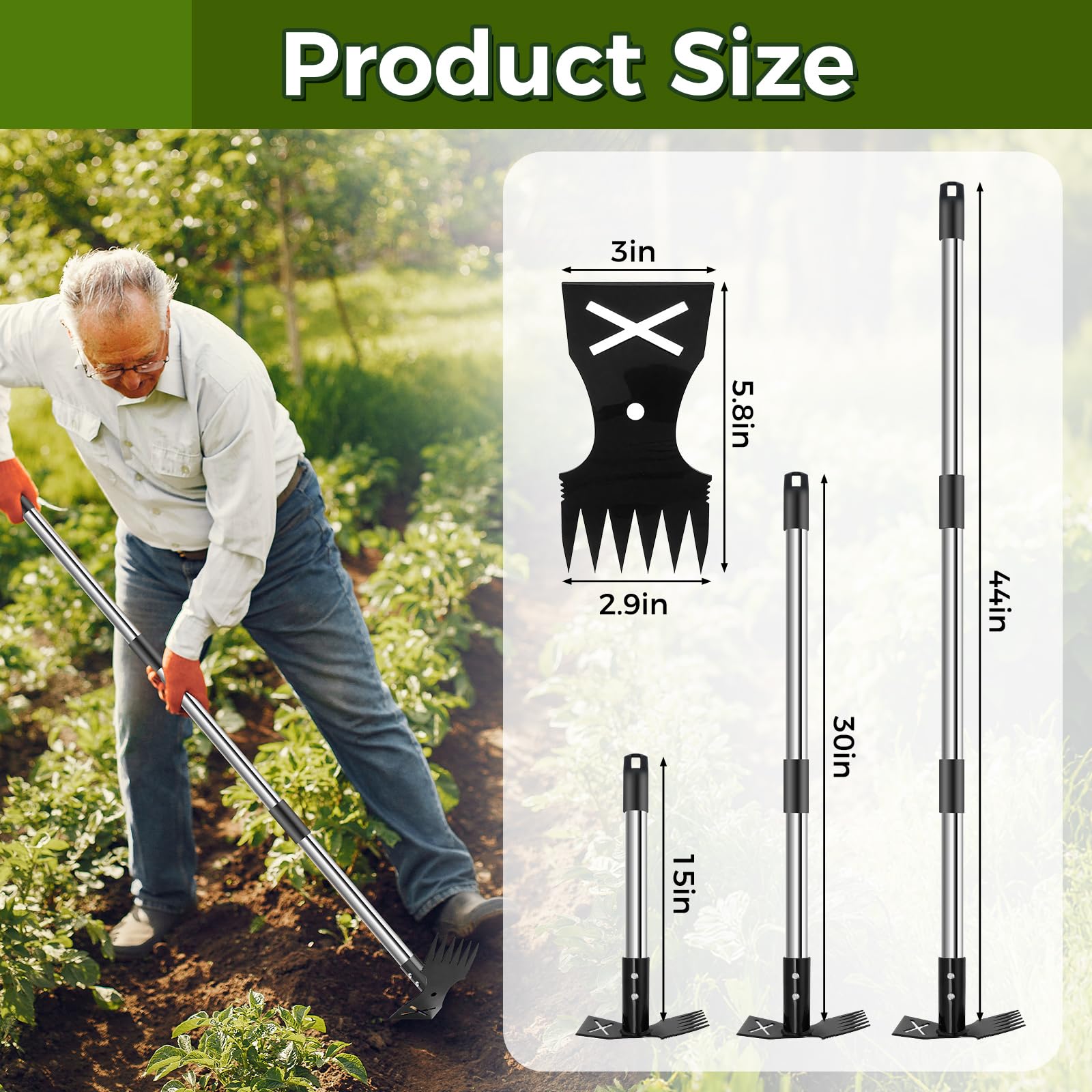 BQMEZRNUS weed puller head assembly in action for precise weeding