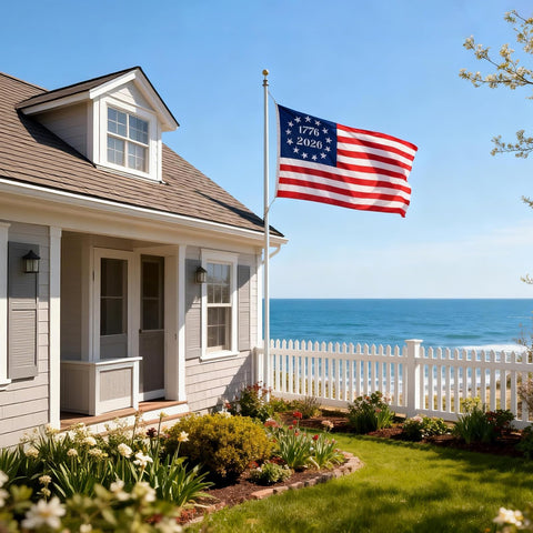 Bradford 1776 flag heavy-duty stitching helps resist fraying.