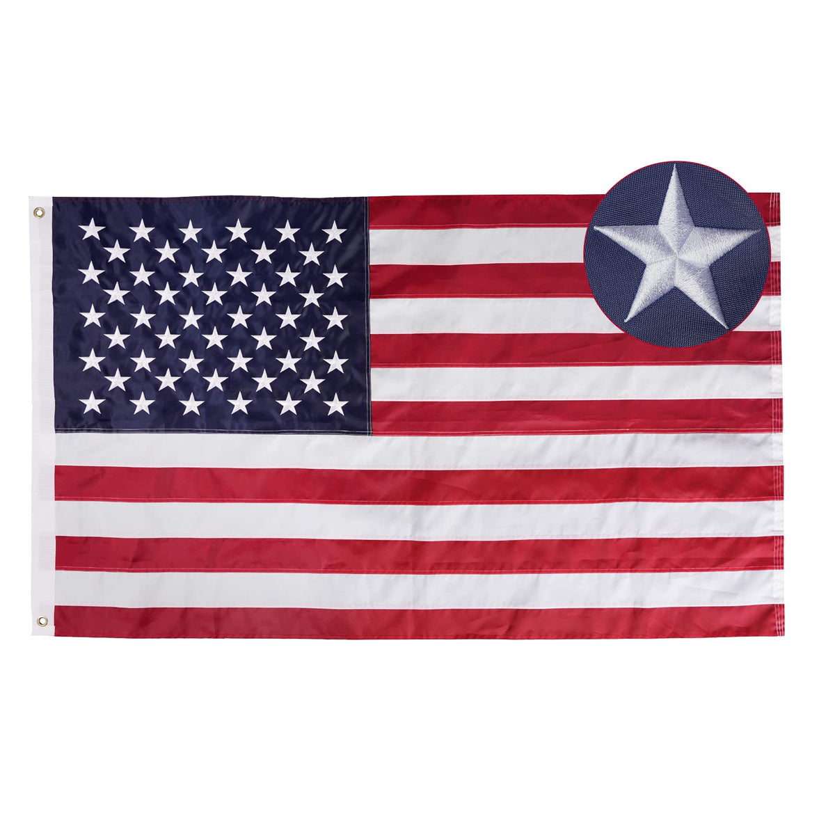 Bradford American Flag 24x48 front view showing sturdy outdoor-ready construction