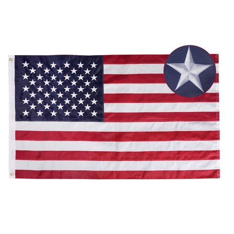 Bradford 3x5 American flag front view with embroidered stars and durable nylon.