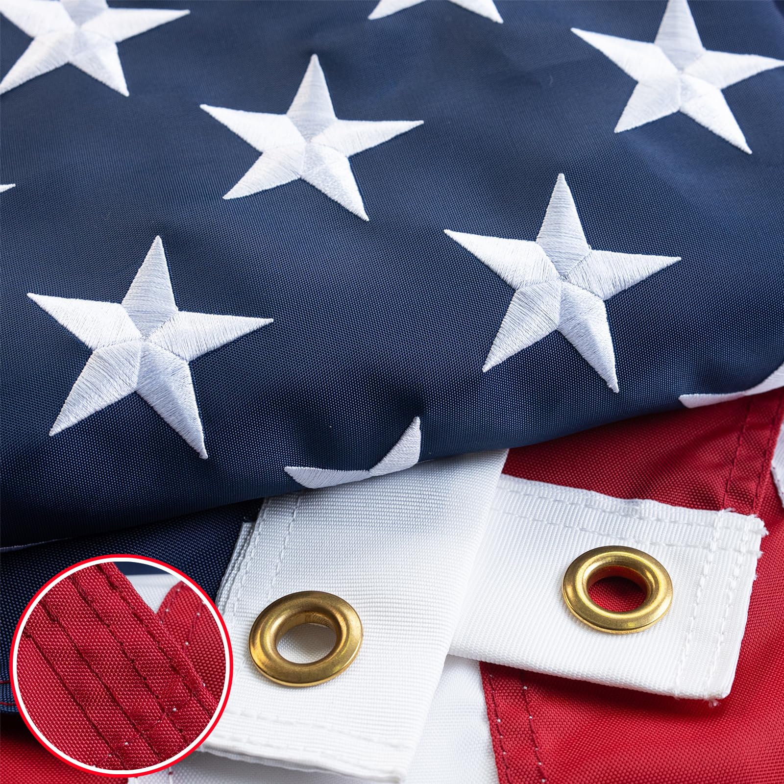 Bradford American flag 3x5 outdoor nylon 420D ready for weatherproof display.